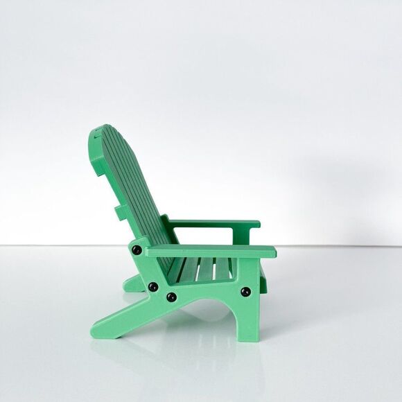 Miniature Adirondack Chair Green For 12” Barbie Integrity Fashion Dolls 1:6 - Picture 3 of 4
